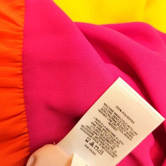 Express Tiered Spaghetti Straps Kriss Kross Back Colorblock Maxi Dress - Picture 10 of 12